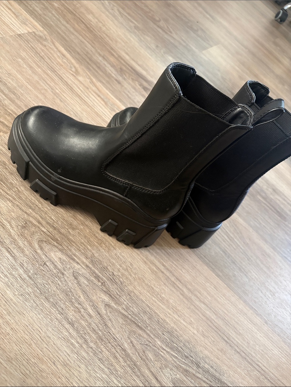 U.S. Polo Assn. Black Chunky Lug Chelsea Booties